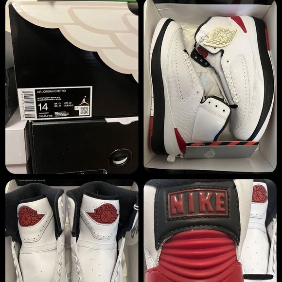 Nike Air Jordan 2 OG Chicago white Black Varsity Red DX2454-106 size 14 main image 12